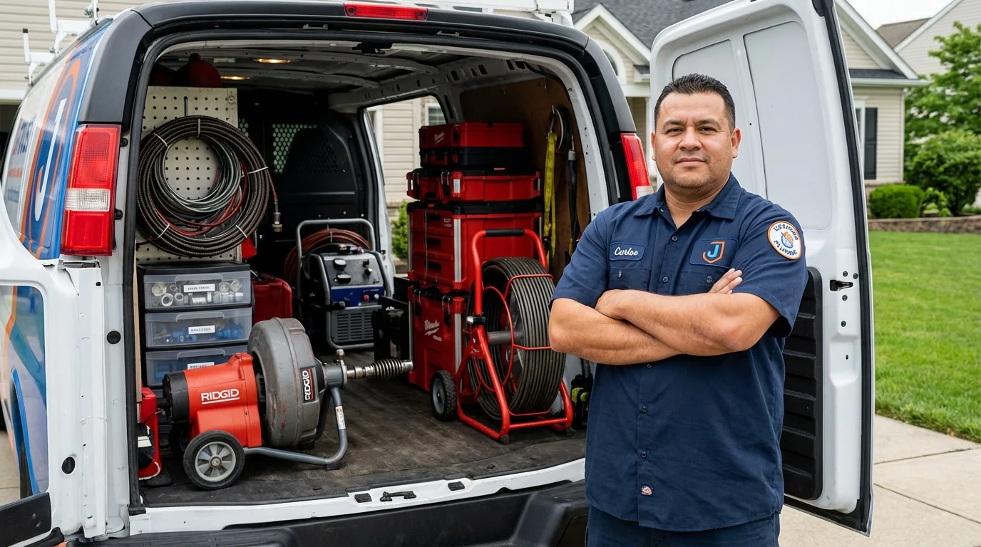 Professional drain cleaning equipment and Johns Plumbing LLC plumber in Tifton
