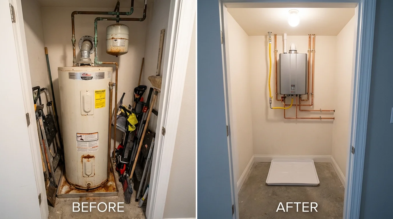 Tank water heater versus wall-mounted tankless unit comparison for Tifton, GA homeowners